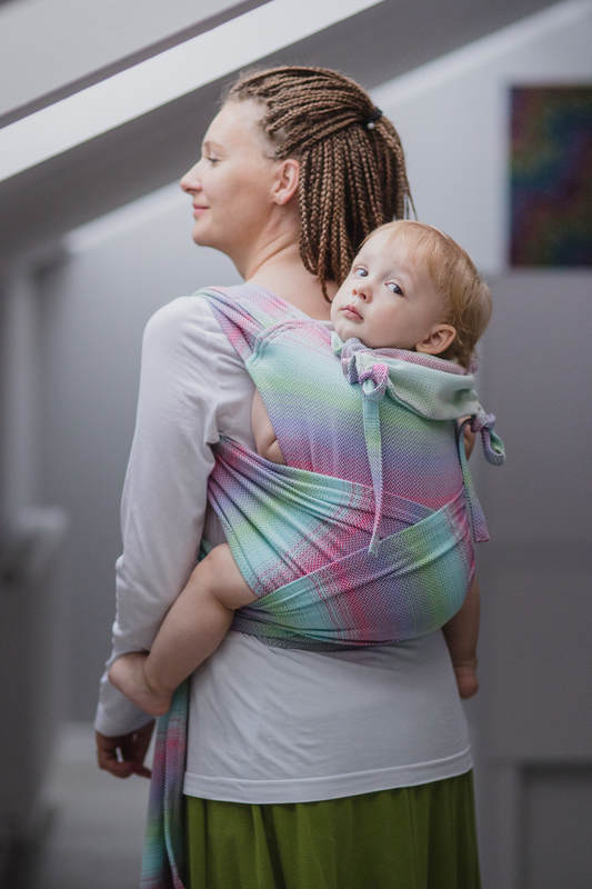 WRAP-TAI portabebé Toddler con capucha/ tejido espiga/100% algodón/ LITTLE HERRINGBONE IMPRESSION #babywearing