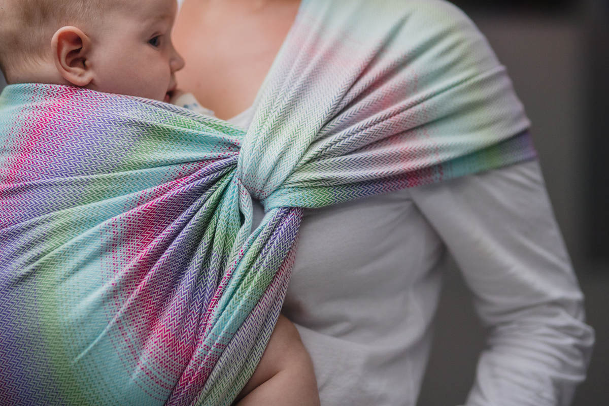 Fular, tejido Herringbone (100% algodón) - LITTLE HERRINGBONE IMPRESSION - talla XS #babywearing