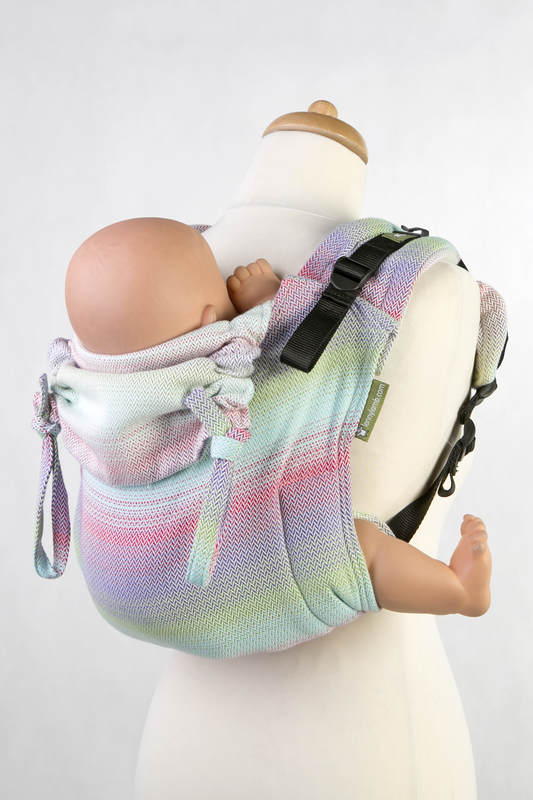 Lenny Buckle Onbuhimo baby carrier, standard size, herringbone weave (100% cotton) - LITTLE HERRINGBONE IMPRESSION #babywearing
