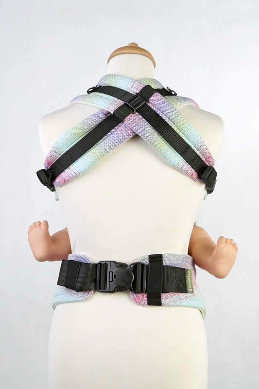 Ergonomic Carrier, Baby Size, herringbone weave 100% cotton - LITTLE HERRINGBONE IMPRESSION - Second Generation #babywearing