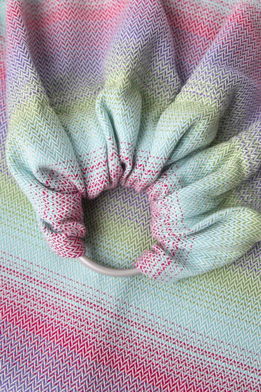 Bandolera de anillas, tejido Jacquard (100% algodón) - con plegado simple - LITTLE HERRINGBONE IMPRESSION - standard 1.8m #babywearing