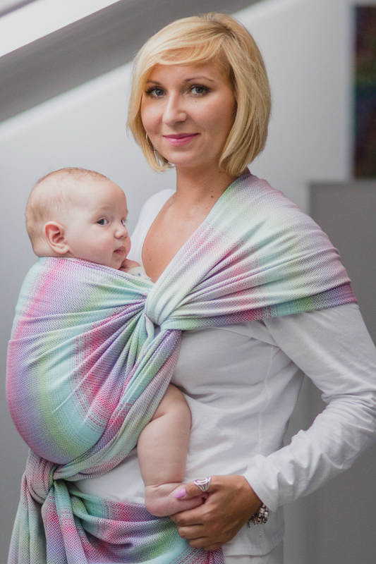 Fular, tejido Herringbone (100% algodón) - LITTLE HERRINGBONE IMPRESSION - talla S #babywearing
