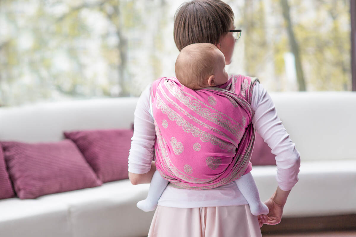 Baby Wrap, Jacquard Weave (100% cotton) - CANDY LACE - size M #babywearing