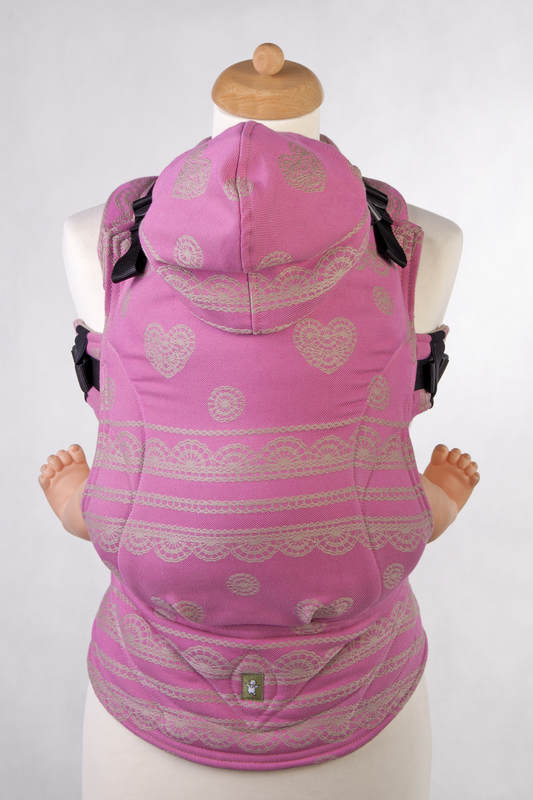 Nosidełko Ergonomiczne z tkaniny żakardowej 100% bawełna , Baby Size, CUKIERKOWA KORONKA #babywearing