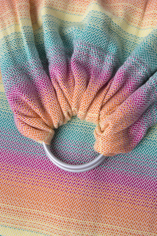 RingSling, Jacquardwebung (100% Baumwolle), mit Raffung an den Ringen - LITTLE HERRINGBONE LANTANA - standard 1.8m #babywearing