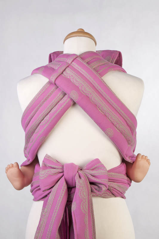 Nosidełko dla dzieci MEI-TAI TODDLER, bawełna, splot żakardowy, z kapturkiem, CUKIERKOWA KORONKA #babywearing