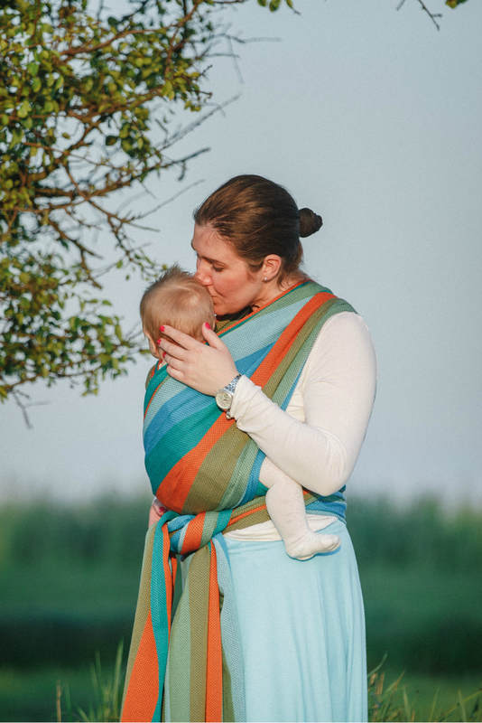 Baby Wrap, Herringbone Weave (100% cotton) - LITTLE HERRINGBONE LANTANA - size S #babywearing