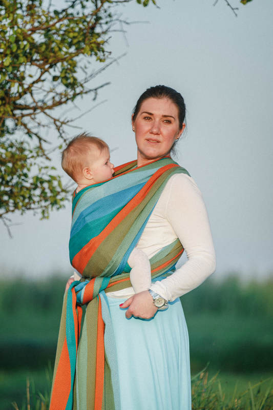 Baby Wrap, Herringbone Weave (100% cotton) - LITTLE HERRINGBONE LANTANA - size L (grade B) #babywearing