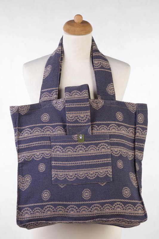 Shoulder bag made of wrap fabric (100% cotton) - BLUEBERRY LACE - standard size 37cmx37cm #babywearing