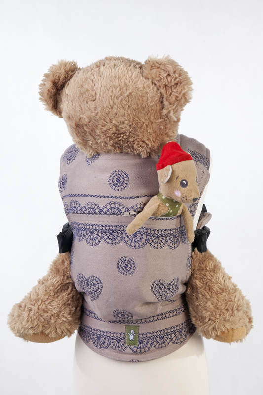 Doll Carrier made of woven fabric, 100% cotton  - BLUEBERRY LACE, Reverse (grade B) #babywearing