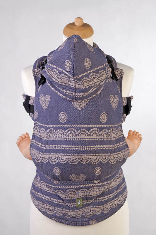 Nosidełko Ergonomiczne z tkaniny żakardowej 100% bawełna , Baby Size, JAGODOWA KORONKA #babywearing
