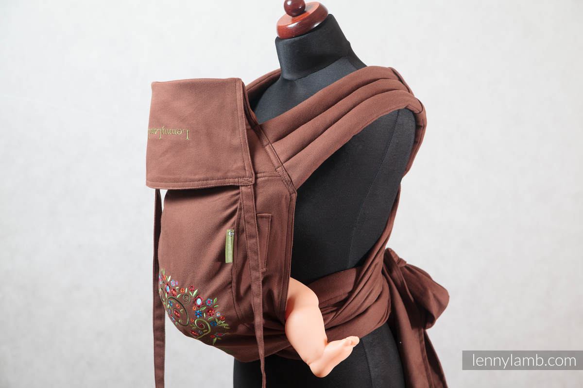 MEI-TAI carrier, broken-twill weave - 100% cotton - with hood, Limited Edition, Toddler, CHESTNUT #babywearing