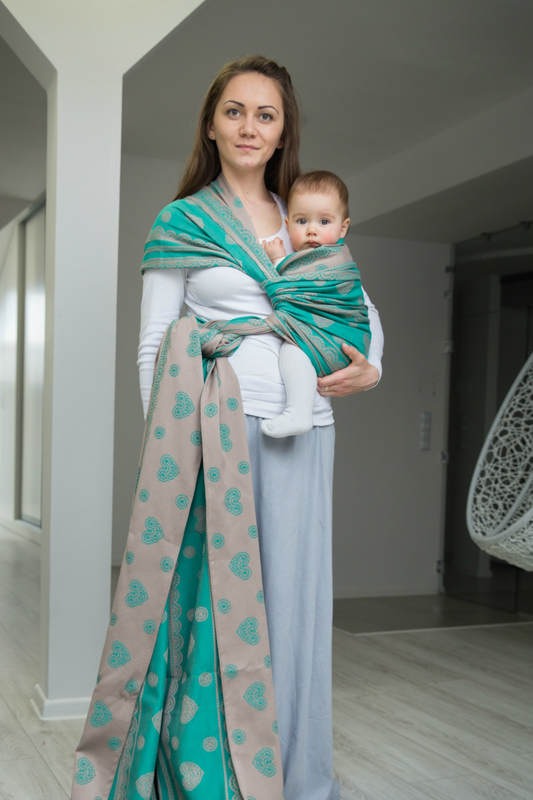 Baby Wrap, Jacquard Weave (100% cotton) - PISTACHIO LACE - size S #babywearing