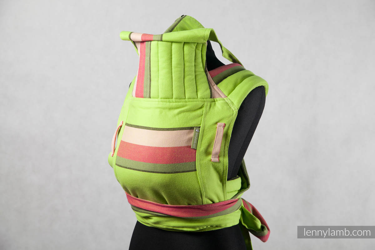 MEI-TAI carrier Toddler, broken-twill weave - 100% cotton - with hood, Lime & Pistachio #babywearing