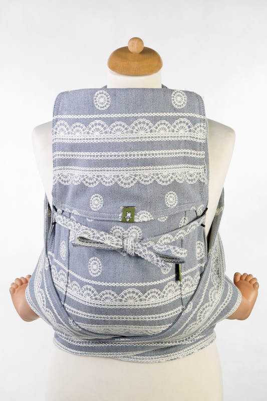 MEI-TAI carrier Toddler, jacquard weave - 60% cotton 28% linen 12% tussah silk - with hood, ROYAL LACE #babywearing