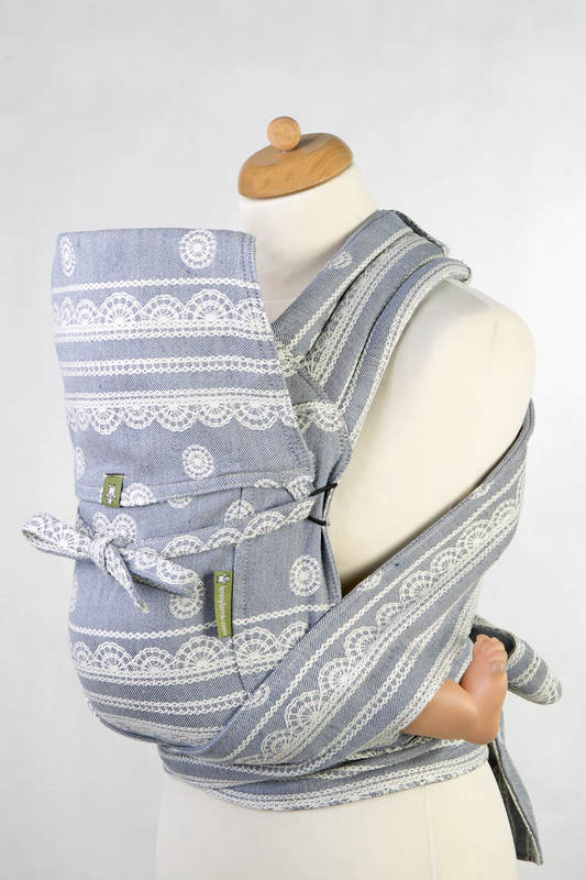 MEI-TAI carrier Toddler, jacquard weave - 60% cotton 28% linen 12% tussah silk - with hood, ROYAL LACE #babywearing