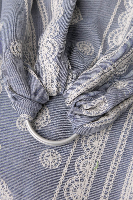 Ringsling, Jacquard Weave, with gathered shoulder(60% cotton 28% linen 12% tussah silk) - ROYAL LACE - long 2.1m (grade B) #babywearing