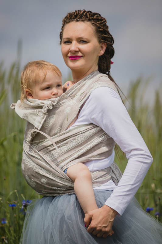 WRAP-TAI carrier Toddler with hood/ jacquard twill / 60% cotton 28% linen 12% tussah silk / PORCELAIN LACE #babywearing