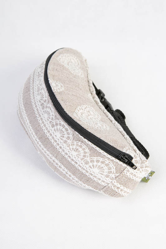 Waist Bag made of woven fabric, (60% cotton, 28% linen 12% tussah silk) - PORCELAIN LACE #babywearing
