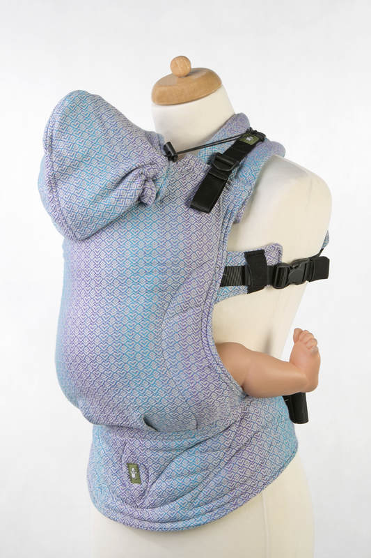 Ergonomic Carrier, Baby Size, jacquard weave 100% cotton - LITTLE LOVE - ZEPHYR, Second Generation #babywearing