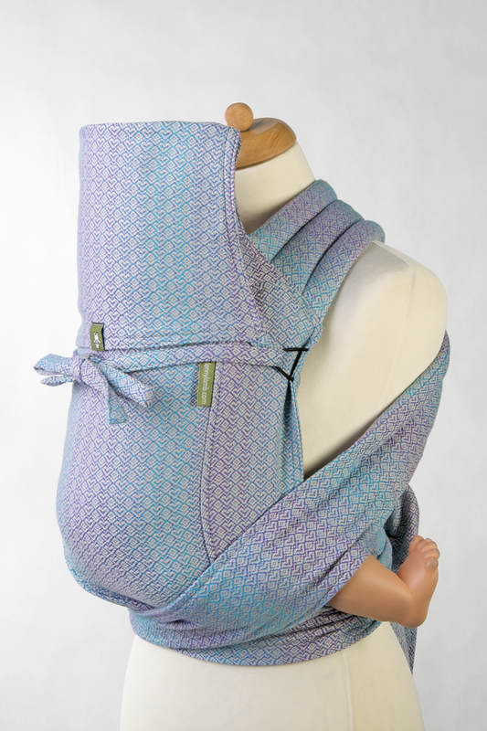 Nosidełko dla dzieci MEI-TAI TODDLER z kapturkiem, splot żakardowy, 100% bawełna - LITTLE LOVE - ZEFIR #babywearing