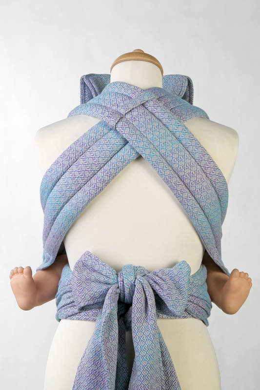 Nosidełko dla dzieci MEI-TAI TODDLER z kapturkiem, splot żakardowy, 100% bawełna - LITTLE LOVE - ZEFIR #babywearing