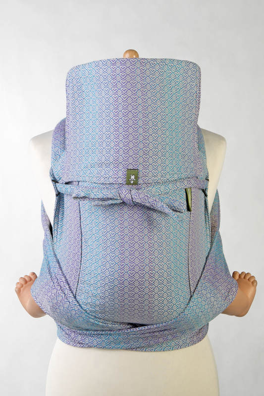 Nosidełko dla dzieci MEI-TAI TODDLER z kapturkiem, splot żakardowy, 100% bawełna - LITTLE LOVE - ZEFIR #babywearing