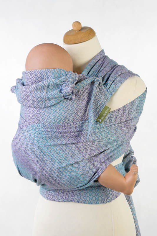 Nosidełko dla dzieci WRAP-TAI MINI, 100% bawełna, splot żakardowy, z kapturkiem, LITTLE LOVE - ZEFIR #babywearing