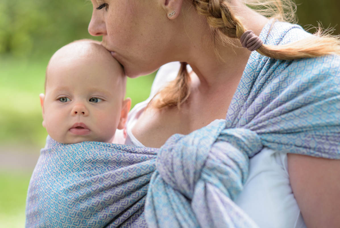 Baby Wrap, Jacquard Weave (100% cotton) - LITTLE LOVE - ZEPHYR - size S (grade B) #babywearing