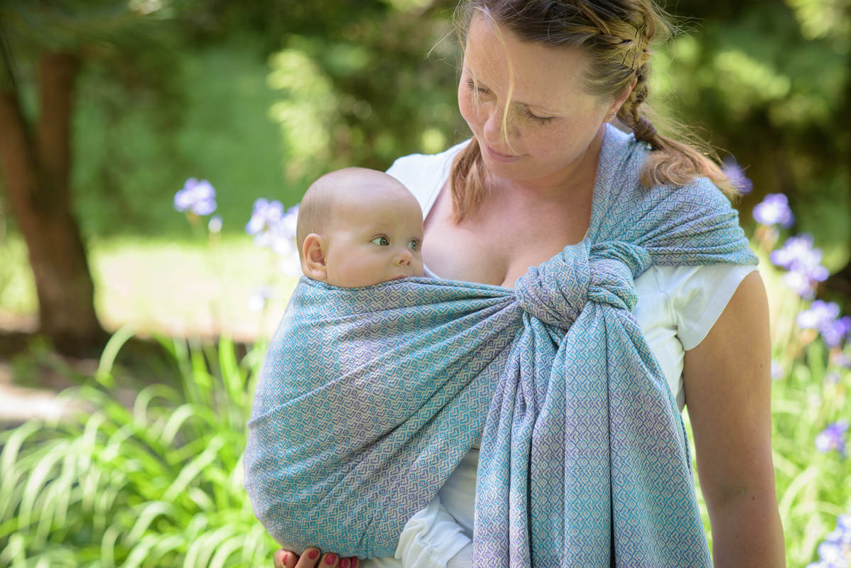 Baby Wrap, Jacquard Weave (100% cotton) - LITTLE LOVE - ZEPHYR - size L #babywearing