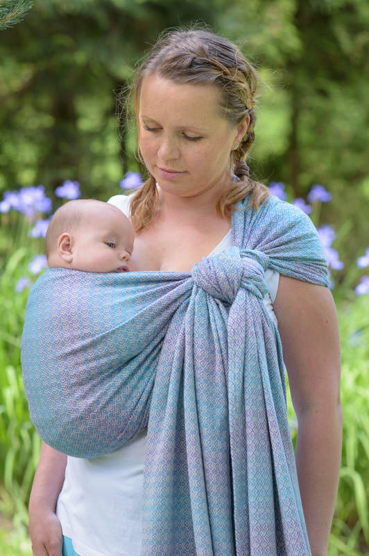 Żakardowa chusta do noszenia dzieci, bawełna - LITTLE LOVE - ZEFIR - rozmiar M (drugi gatunek) #babywearing