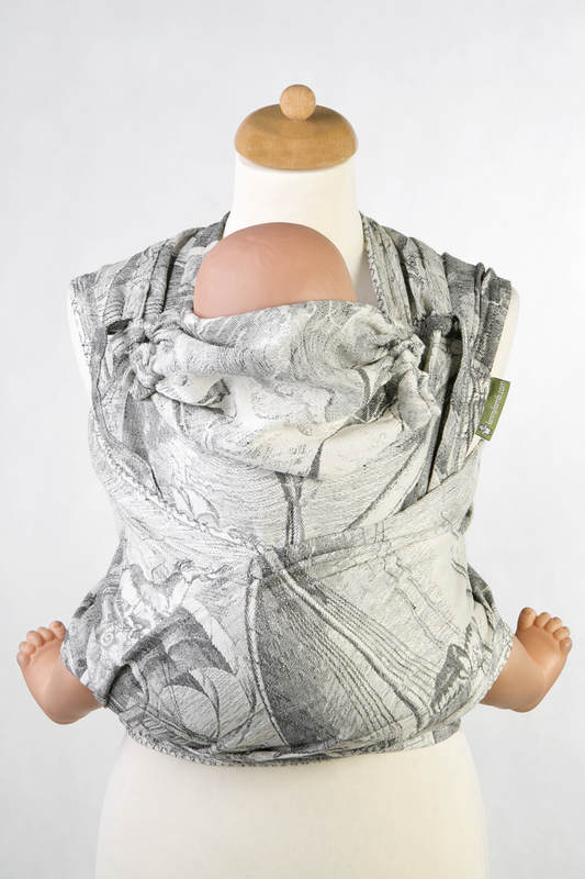 WRAP-TAI carrier Toddler with hood/ jacquard twill / 60% cotton 40% linen / LINEN GALLEONS BLACK & CREAM #babywearing