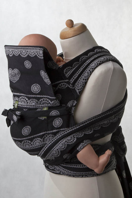 MEI-TAI carrier Toddler, jacquard weave - 60% cotton 40% linen - with hood, GLAMOROUS LINEN LACE #babywearing