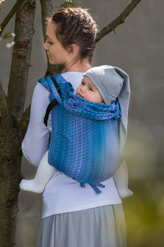 Lenny Buckle Onbuhimo baby carrier, standard size, jacquard weave (100% cotton) - LITTLE LOVE OCEAN (grade B) #babywearing