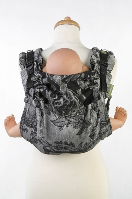 Lenny Buckle Onbuhimo baby carrier, standard size, jacquard weave (60% cotton 40% linen) - LINEN TIME (without skull) (grade B) #babywearing