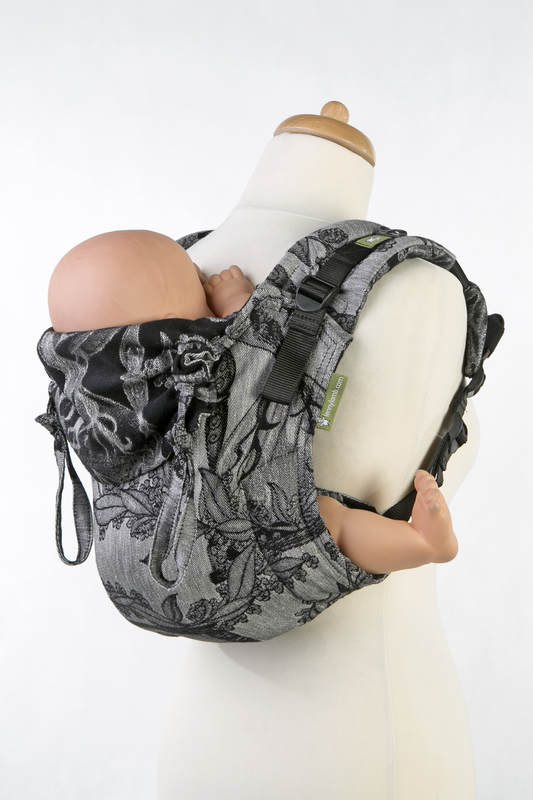 Lenny Buckle Onbuhimo baby carrier, standard size, jacquard weave (100% cotton) - TIME (without skull) #babywearing