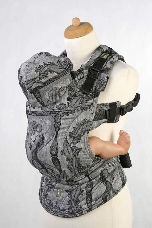Ergonomic Carrier, Baby Size, jacquard weave 60% cotton 40% linen - LINEN TIME (without skull), Second Generation #babywearing