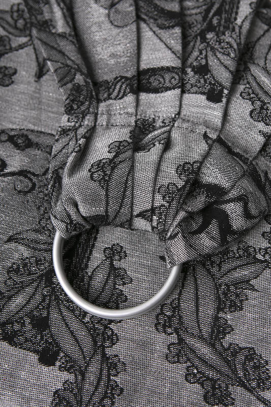 Ringsling, Jacquard Weave (60% cotton, 40% linen) - LINEN TIME (without skull) - long 2.1m #babywearing