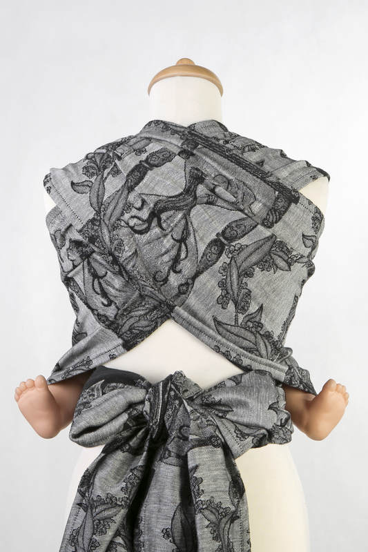 WRAP-TAI carrier Mini with hood/ jacquard twill / 60% cotton, 40% linen / LINEN TIME (without skull) #babywearing
