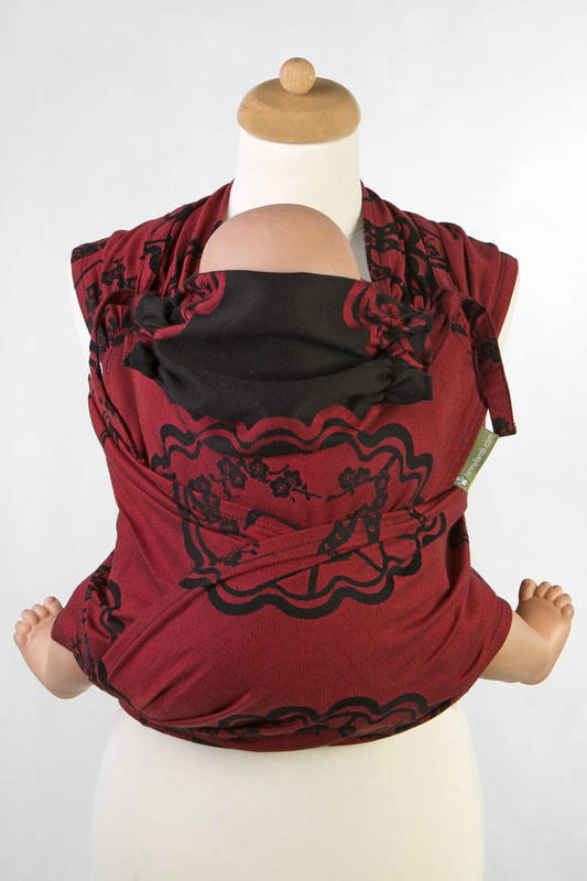 WRAP-TAI carrier Toddler with hood/ jacquard twill / 100% cotton / MICO RED & BLACK #babywearing