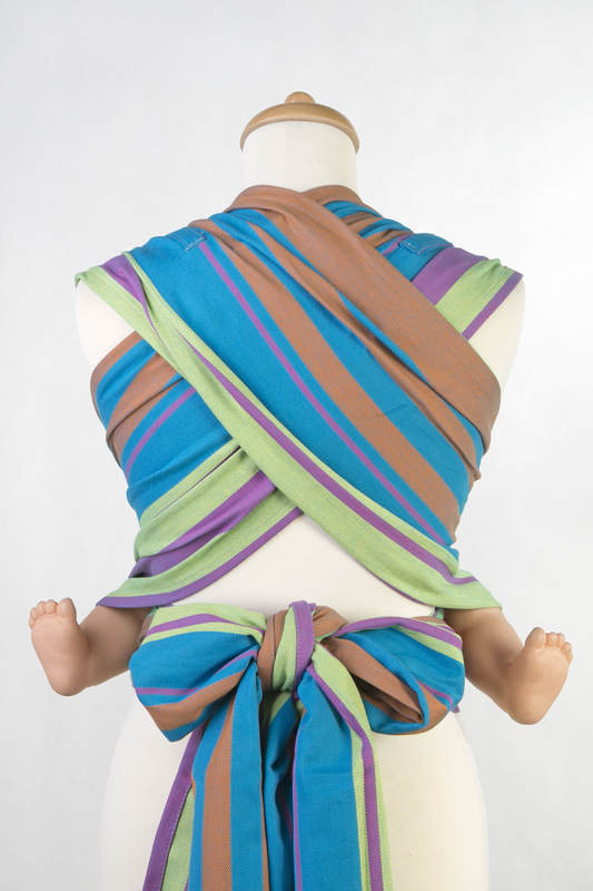 WRAP-TAI carrier Mini, broken-twill weave - 100% cotton - with hood, ZUMBA BLUE #babywearing