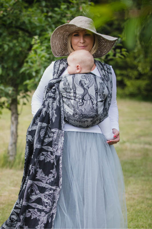 Baby Wrap, Jacquard Weave (60% cotton, 40% linen) - LINEN TIME (without skull) - size L (grade B) #babywearing
