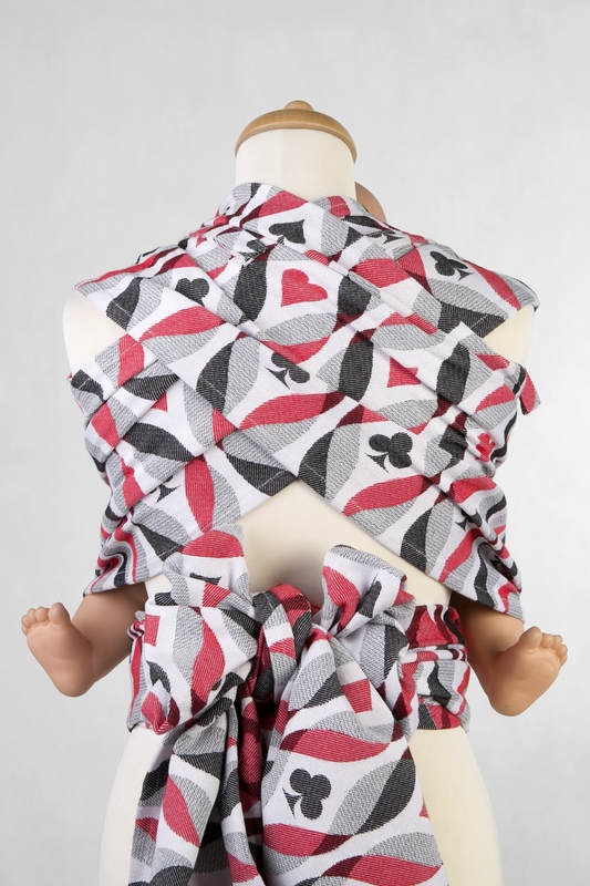 Nosidełko dla dzieci WRAP-TAI MINI, 100% bawełna, splot żakardowy, z kapturkiem, KRÓLOWA SERC #babywearing