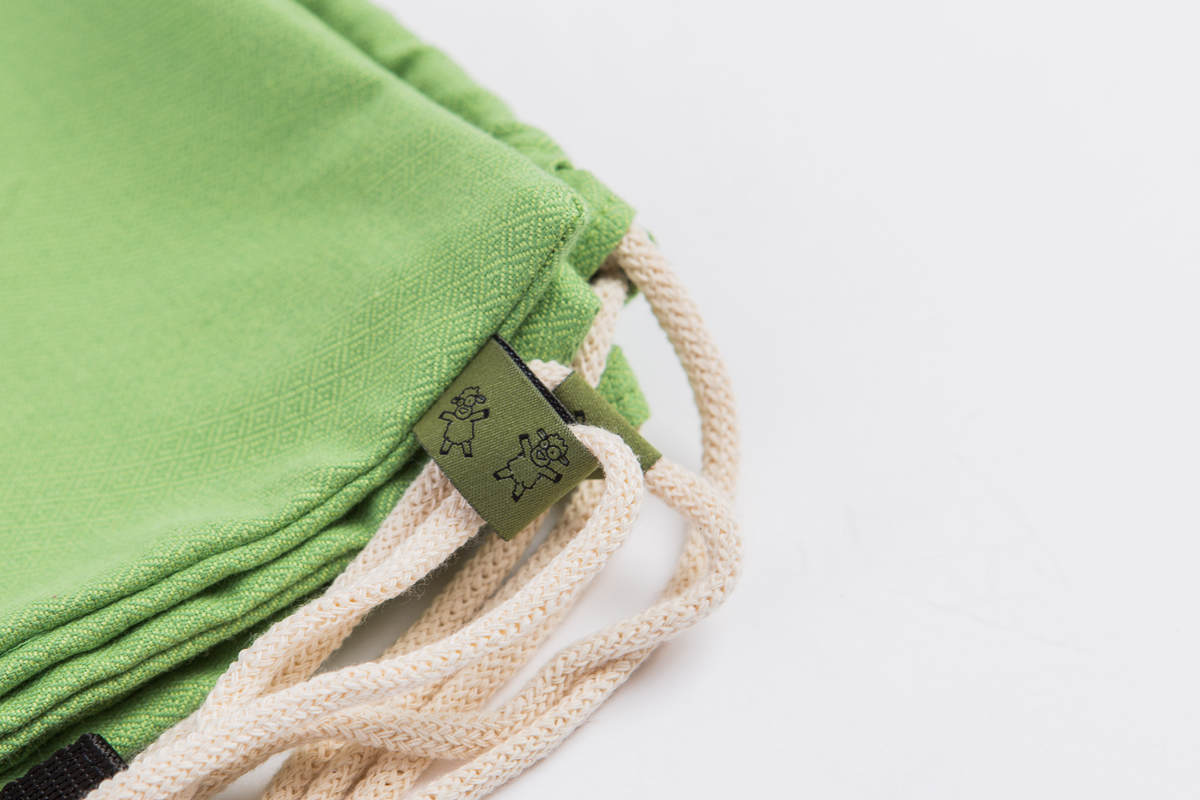 Sackpack made of wrap fabric (100% cotton) - GREEN DIAMOND - standard size 32cmx43cm #babywearing