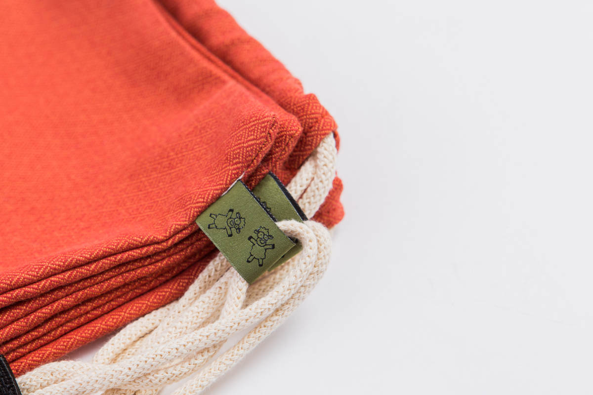 Sackpack made of wrap fabric (100% cotton) - BURNT ORANGE DIAMOND - standard size 32cmx43cm #babywearing