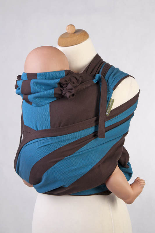 WRAP-TAI carrier Mini, broken-twill weave - 100% cotton - with hood, FOREST DEW (grade B) #babywearing
