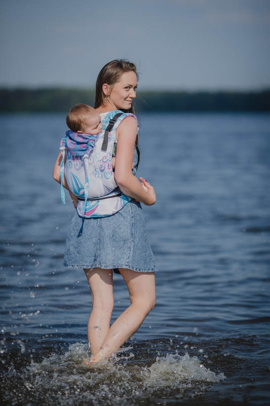 Lenny Buckle Onbuhimo Tragehilfe, Größe Standard, Jacquardwebung (100% Baumwolle) - HIGH TIDE #babywearing