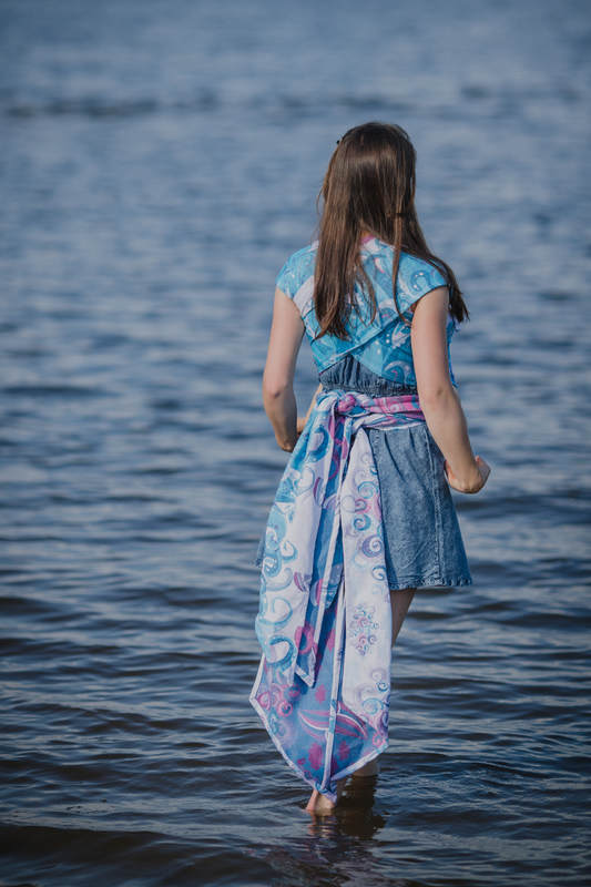 WRAP-TAI Tragehilfe Mini mit Kapuze/ Jacquardwebung / 100% Baumwolle / HIGH TIDE #babywearing