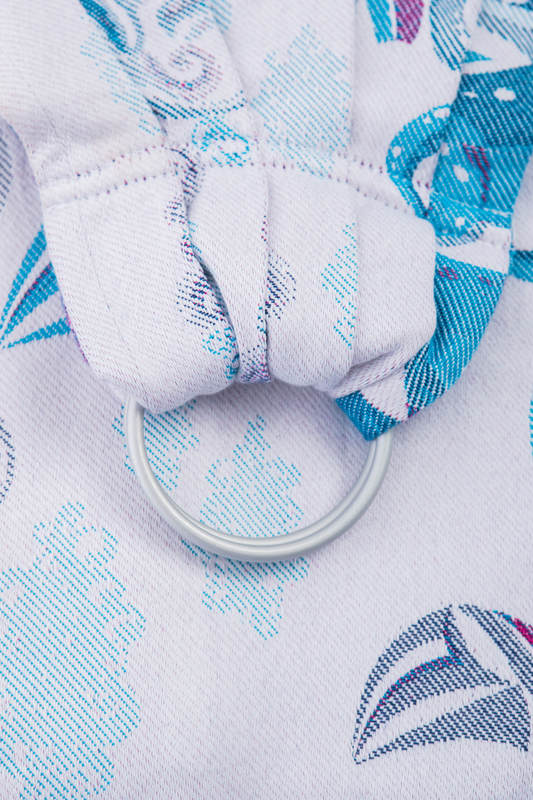 Żakardowa chusta kółkowa do noszenia dzieci, bawełna - NA FALI - long 2.1m #babywearing