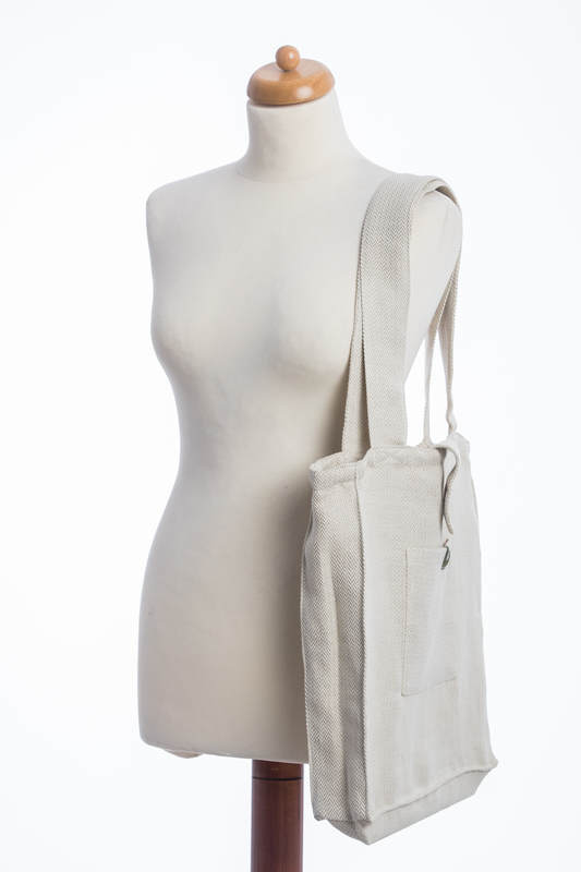 Shoulder bag made of wrap fabric (60% cotton, 40% linen) - LITTLE HERRINGBONE NATURE - standard size 37cmx37cm #babywearing